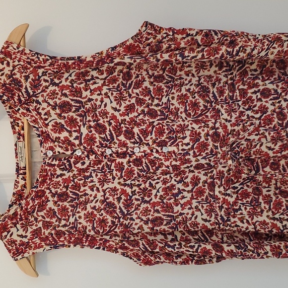 Lucky Brand, Floral Print With Drawstring Waist Dress, Size L, - Picture 2 of 11